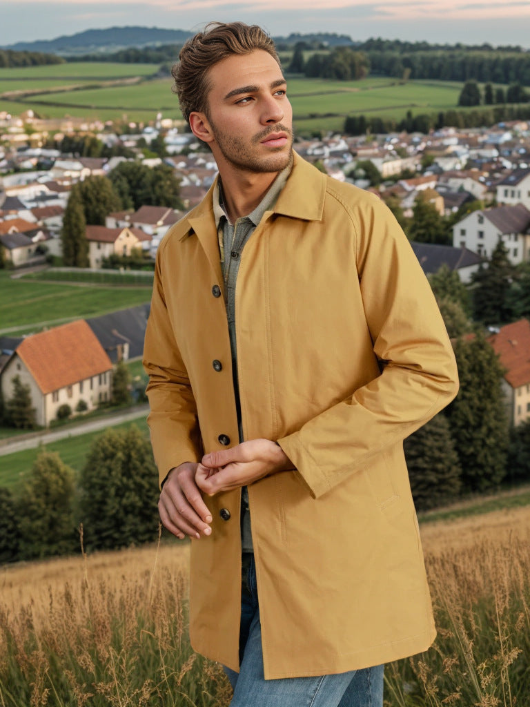 Herren leichte Übergangsjacke im minimalistischen Design mit praktischen Knöpfen und großen Taschen WW