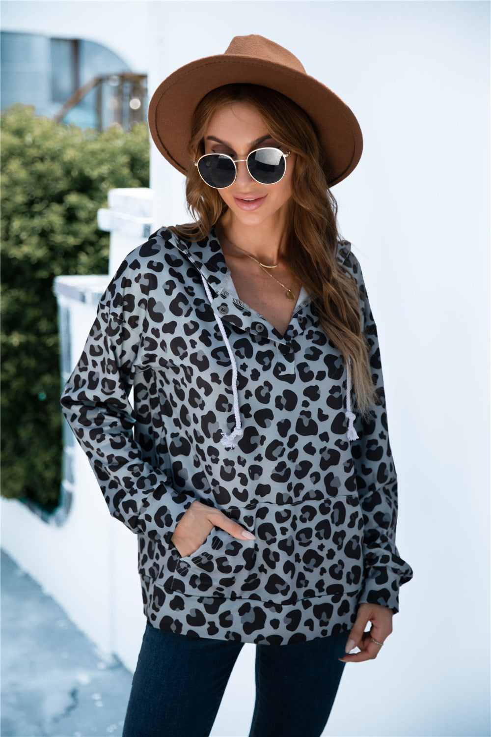 Damen Kapuzenpullover mit exklusivem Tiermuster und bequemer Passform WW