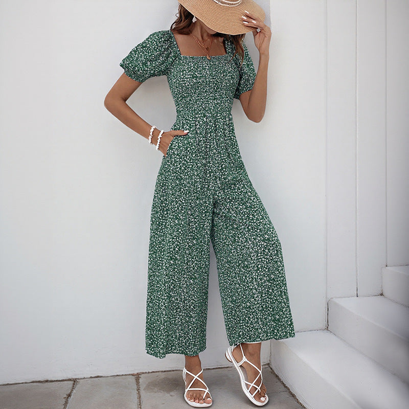 Damen Maxikleid mit Puffärmeln und seitlichem Schlitz WW