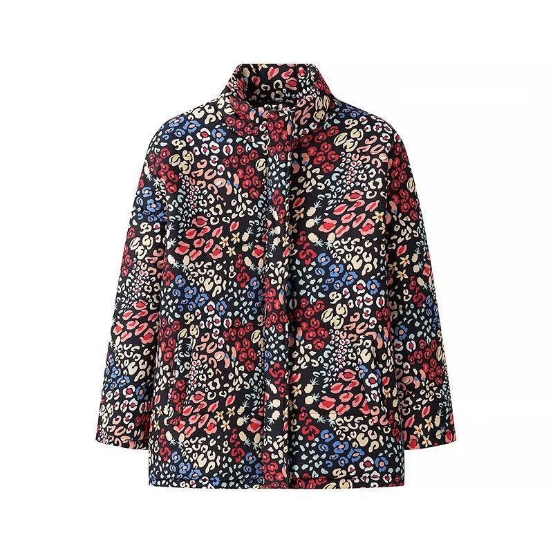 Damen gesteppte Jacke im modischen Leopardenprint WW