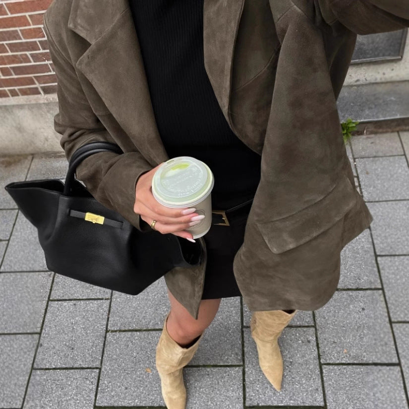 Damen modischer und bequemer Blazer aus weichem Material WW