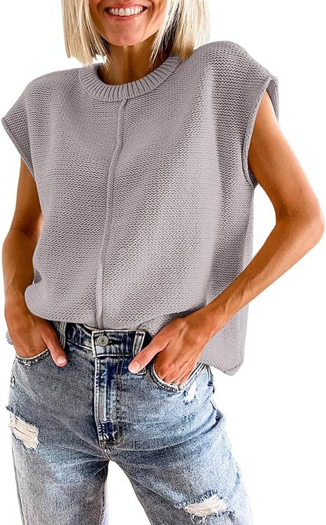 Damen lässiges Strickoberteil mit überschnittenen Schultern und strukturierter Textur WW