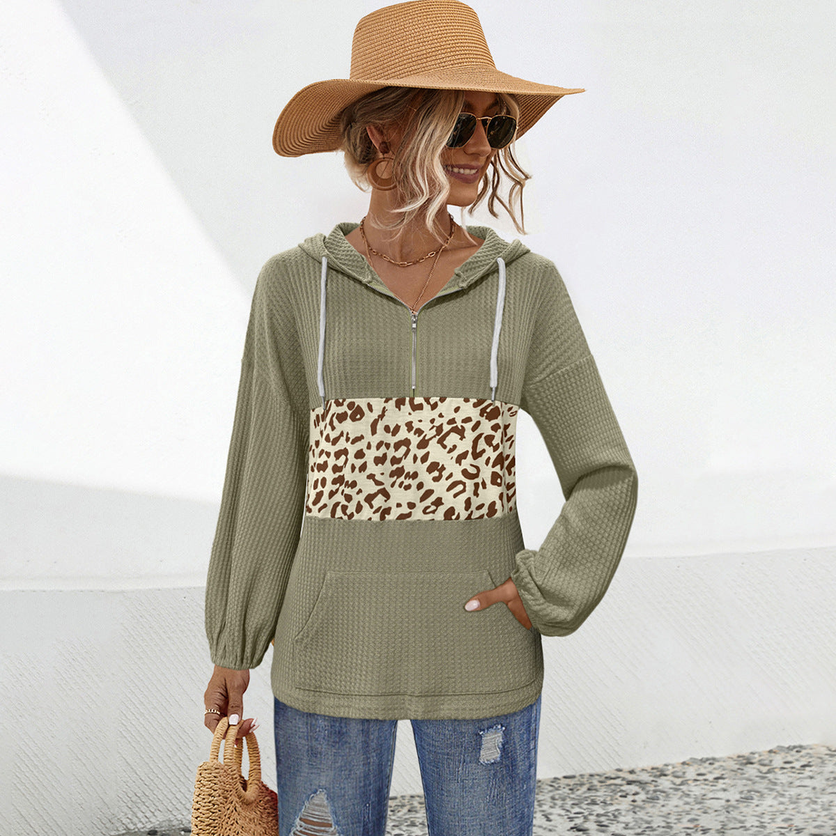 Damen Kapuzenpullover mit modernen Tiermustern und lässigem Schnitt WW