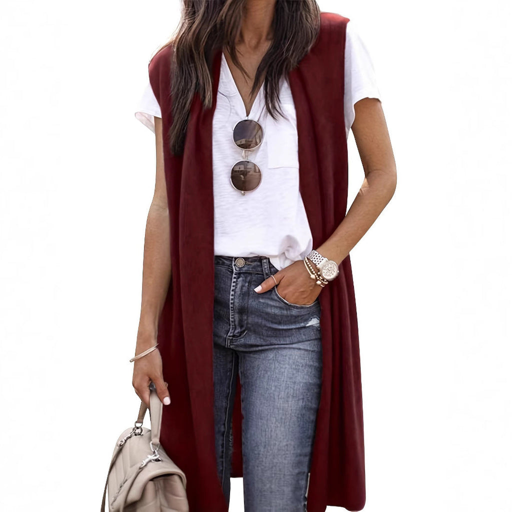 Damen elegante ärmellose Strickweste WW