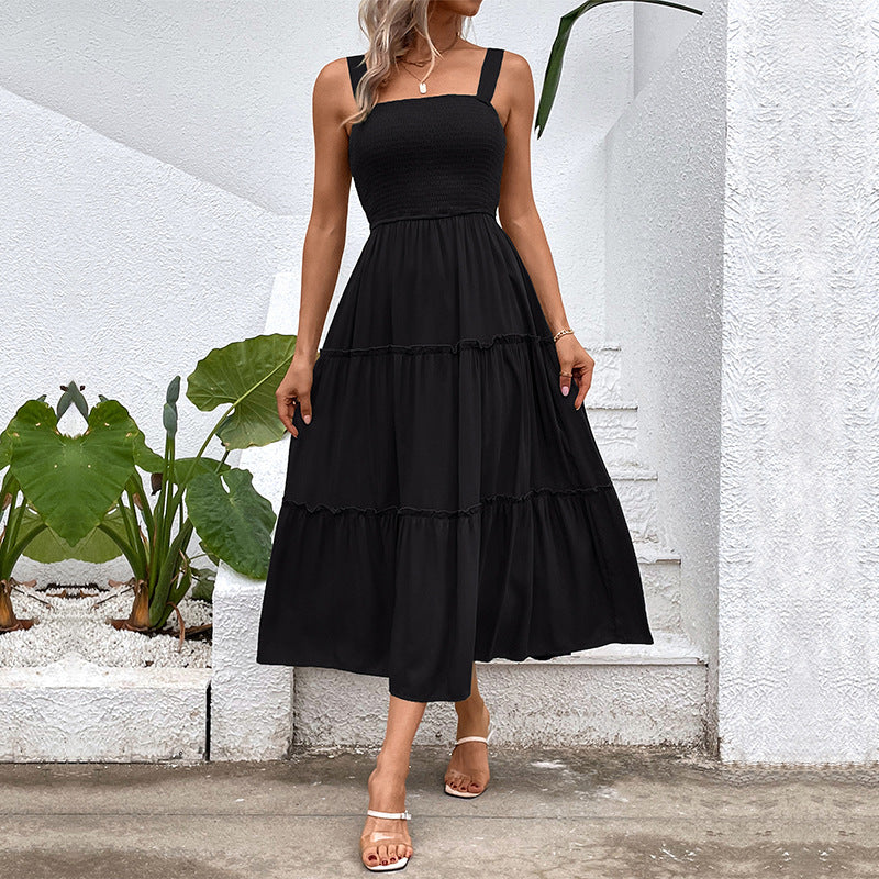 Damen Maxikleid mit Rüschensaum und elastischem Oberteil WW