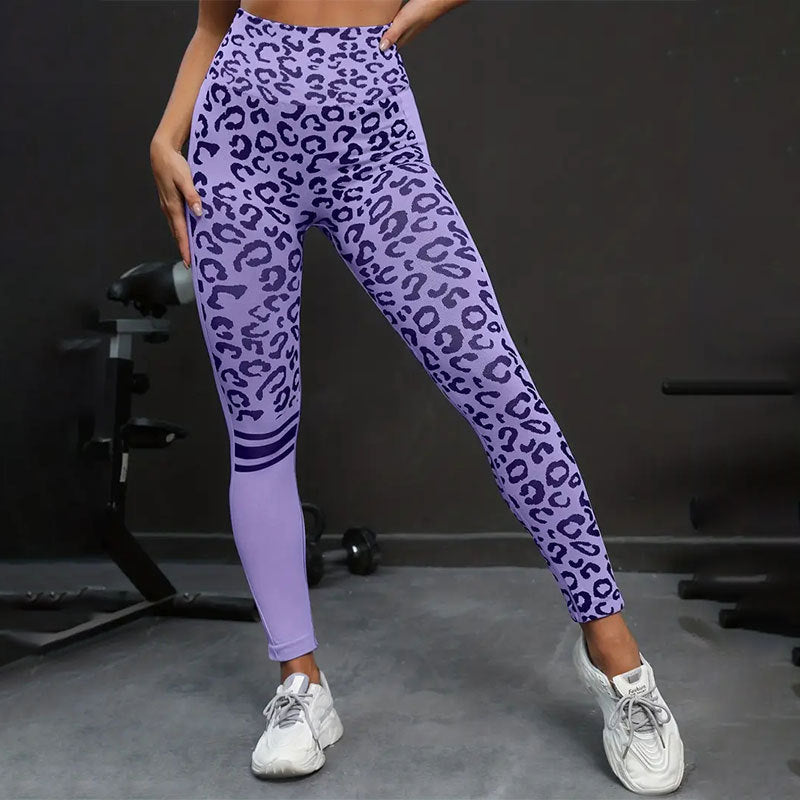 Damen Sportleggings mit Tiermuster und hohem Taillenschnitt WW