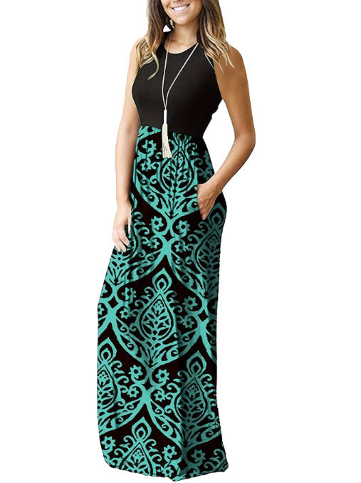 Damen Maxikleid mit elegantem floralem Muster und praktischen Taschen WW