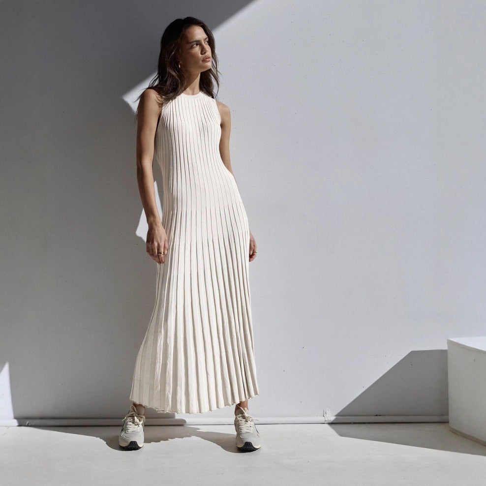 Damen figurbetontes Rippstrick-Maxikleid WW