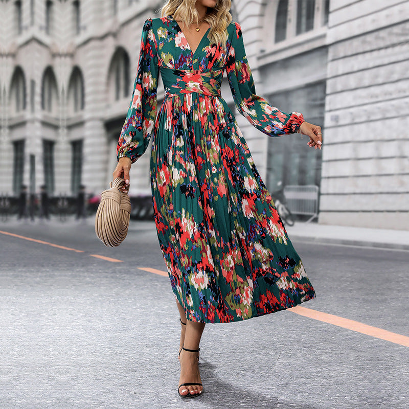 Damen Maxikleid mit plissiertem Design und aufregendem Beinschlitz WW