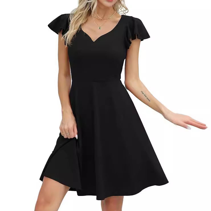 Damen A-Linien Kleid mit Rüschendetails WW