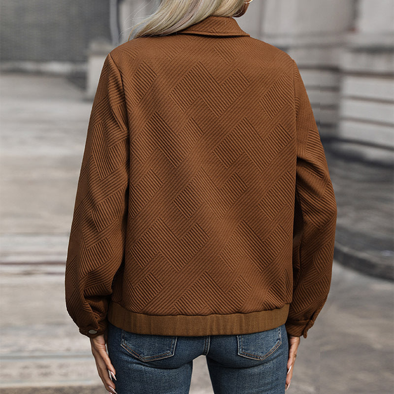 Damen moderner Utility-Jacke mit strukturiertem Obermaterial und praktischen Taschen WW