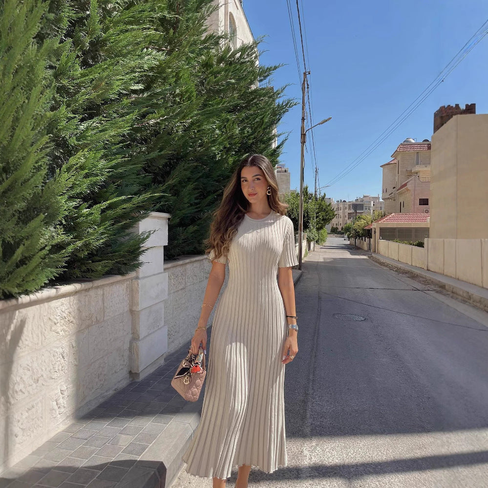 Damen Maxikleid aus feinem Rippenstrick WW
