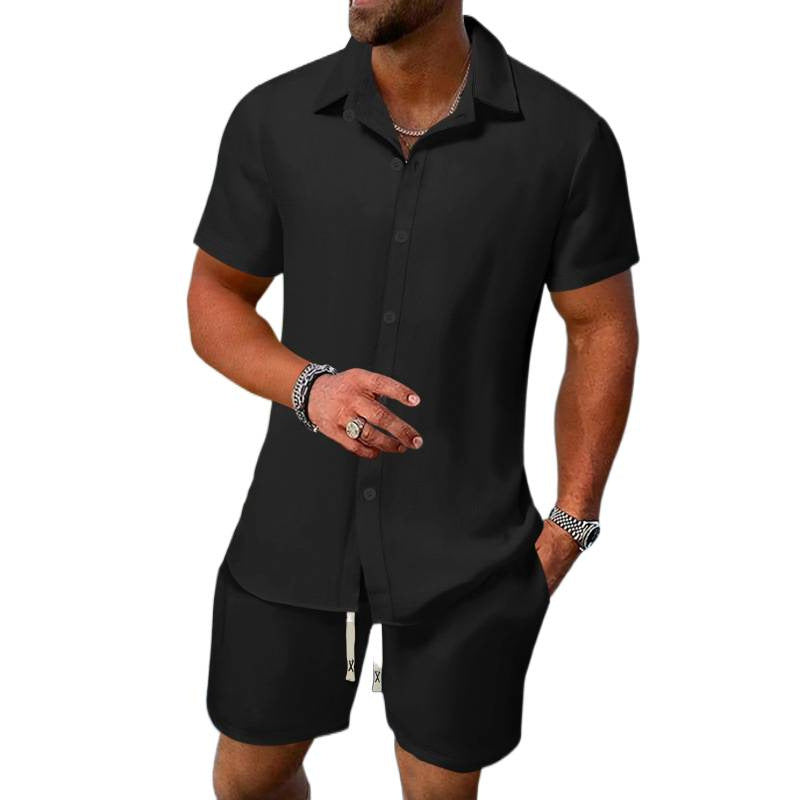 Herren lässiges Kurzarmhemd und Shorts Set WW
