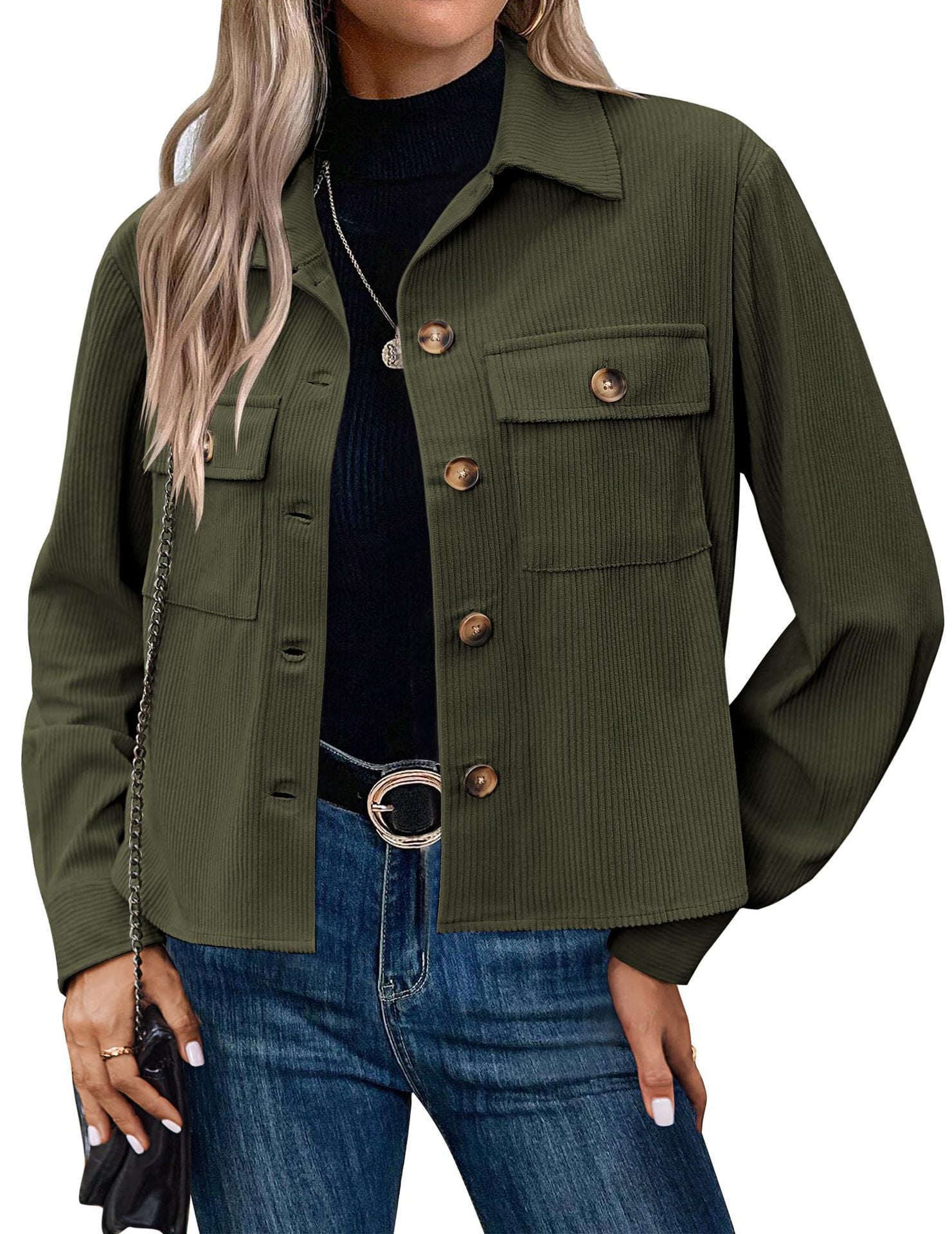 Damen Cordjacke mit praktischen Brusttaschen WW