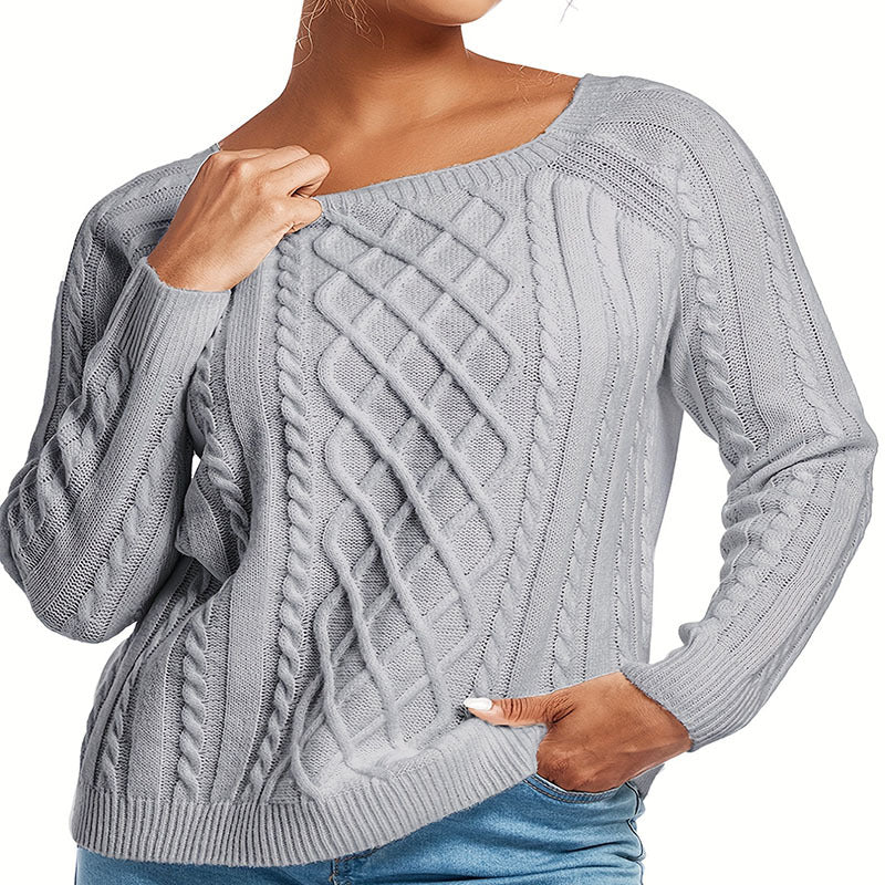 Damen Strickpullover mit stilvollem Zopfdesign WW
