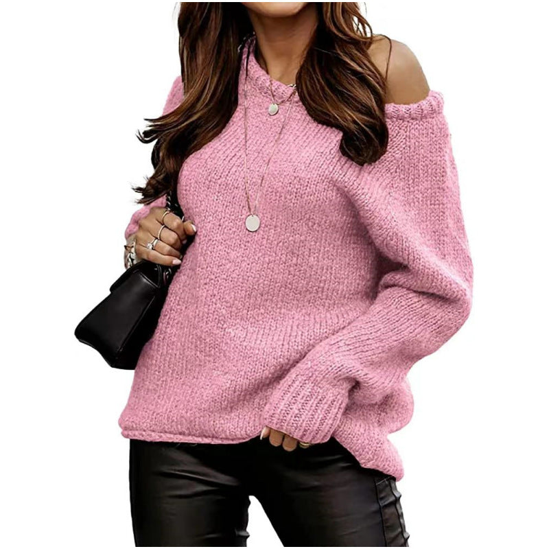 Damen Off-Shoulder Strickpullover WW
