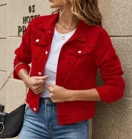 Damen trendige Jeansjacke im lässigen Schnitt WW