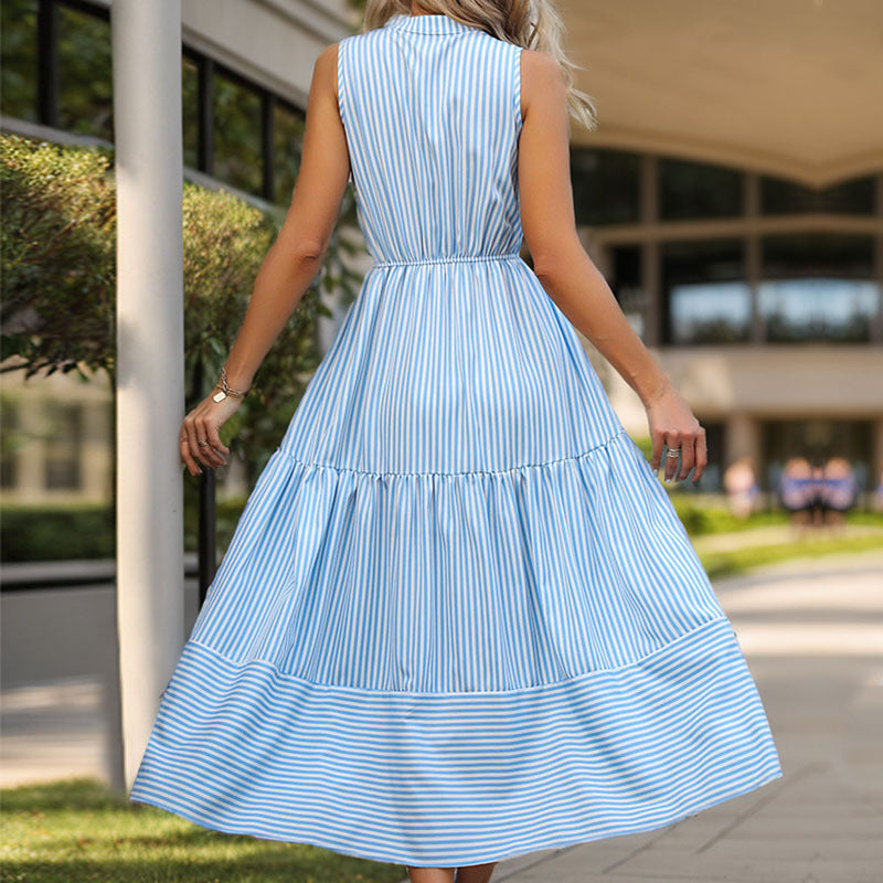 Damen Maxikleid mit schickem V-Ausschnitt und Knopfdetails WW