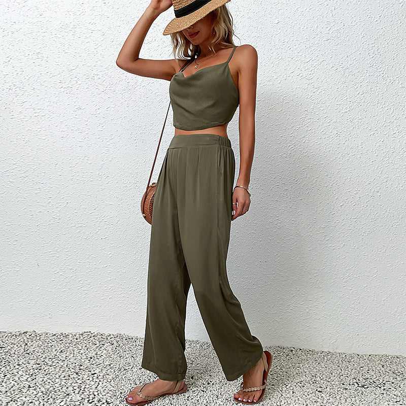 Damen Urbane Jumpsuit mit weitem Bein und flutterndem Oberteil WW