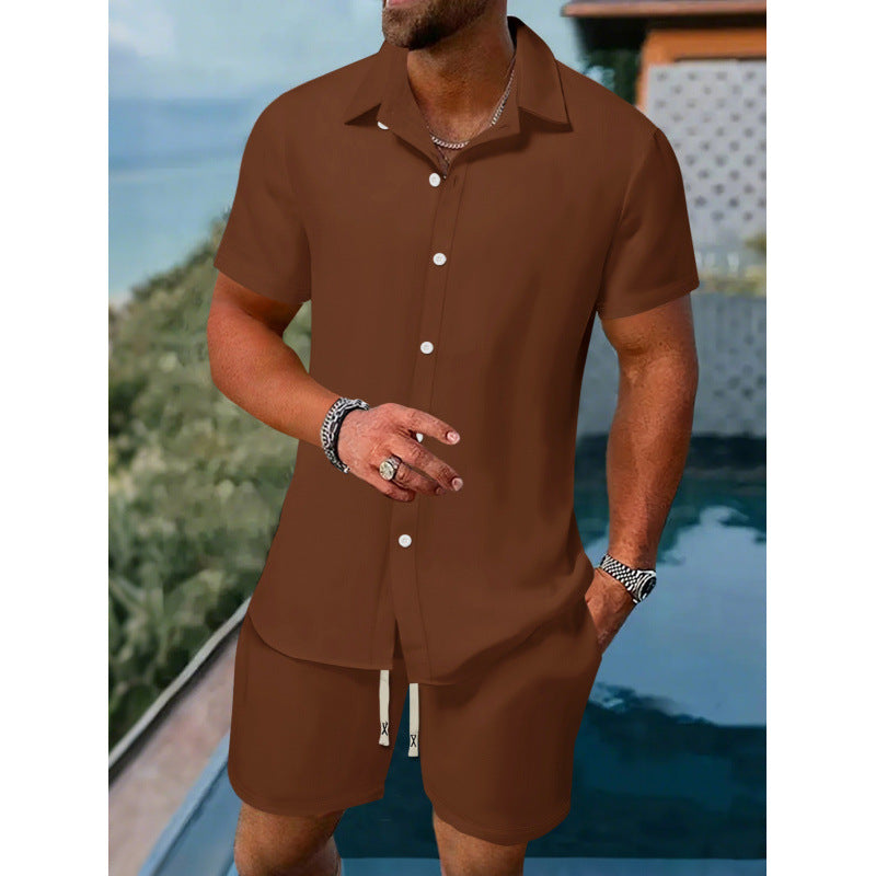 Herren lässiges Kurzarmhemd und Shorts Set WW
