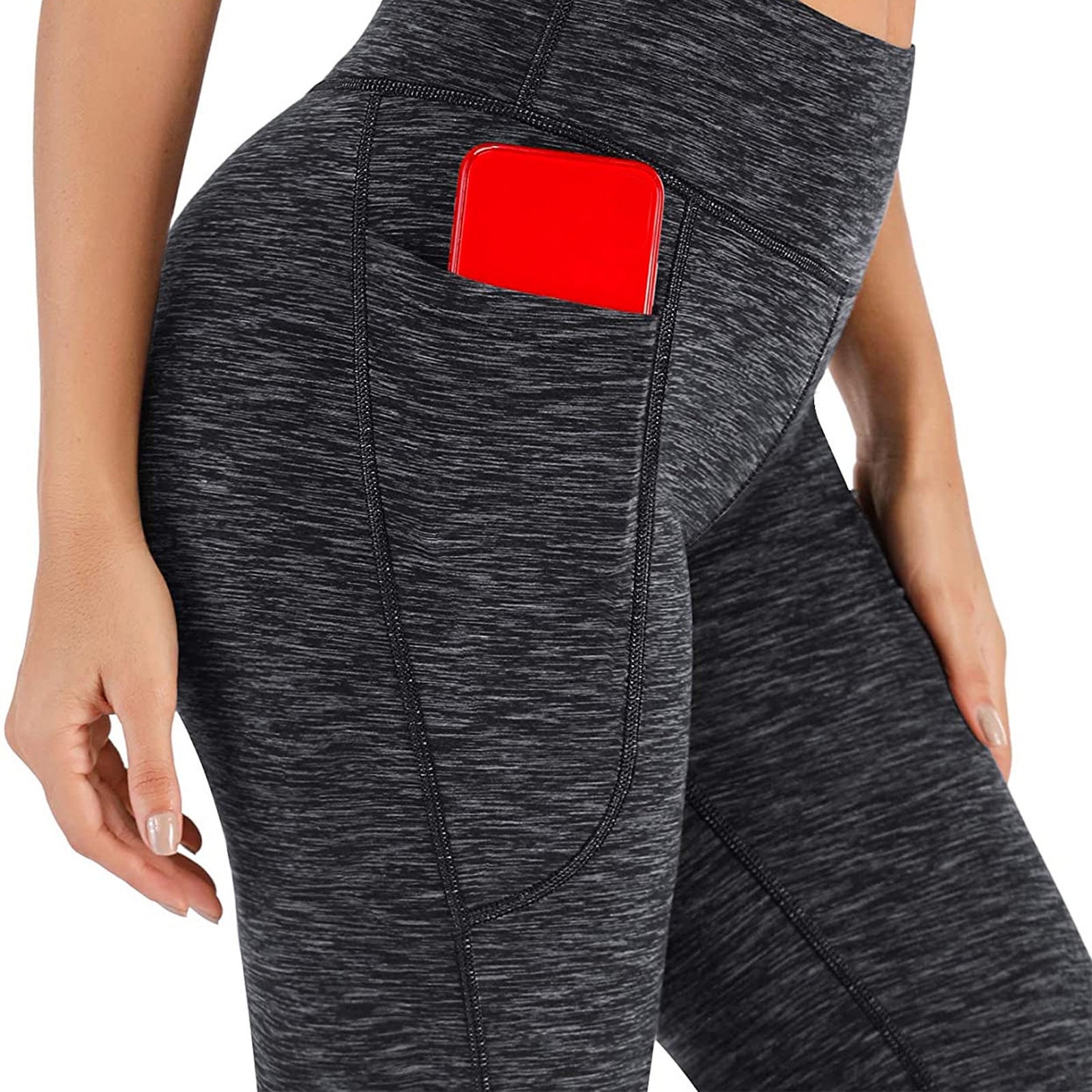 Damen Sportliche Bootcut-Leggings mit hohem Bund und Seitentaschen WW