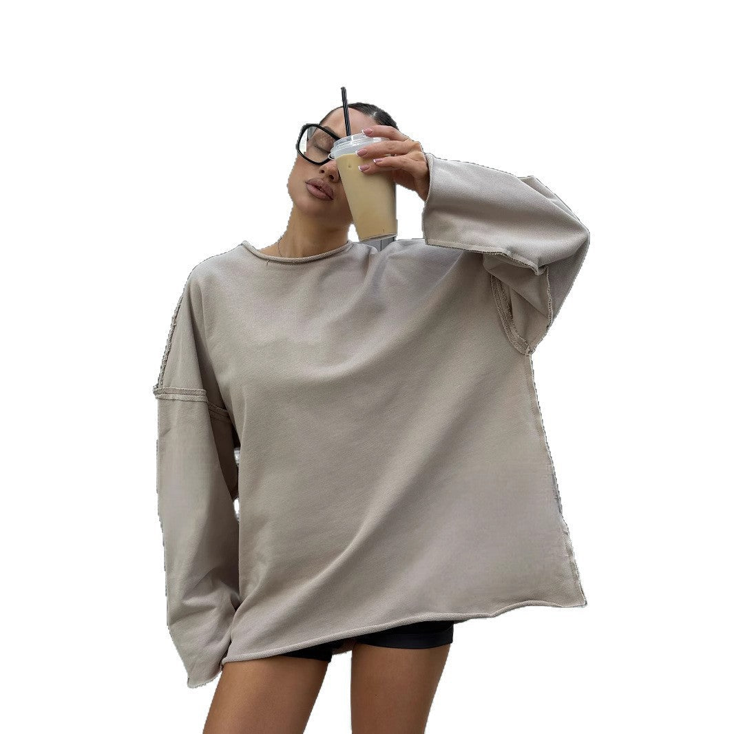 Damen stylischer Oversized Pullover mit modischen Ärmeldetails WW