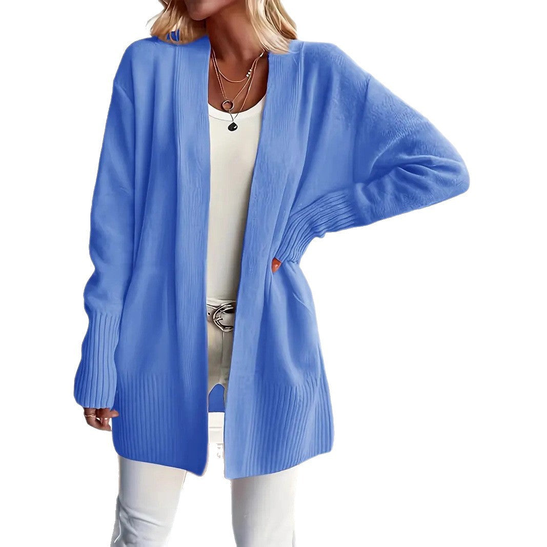 Damen Strickjacke mit offenem Schnitt und Rippstruktur WW