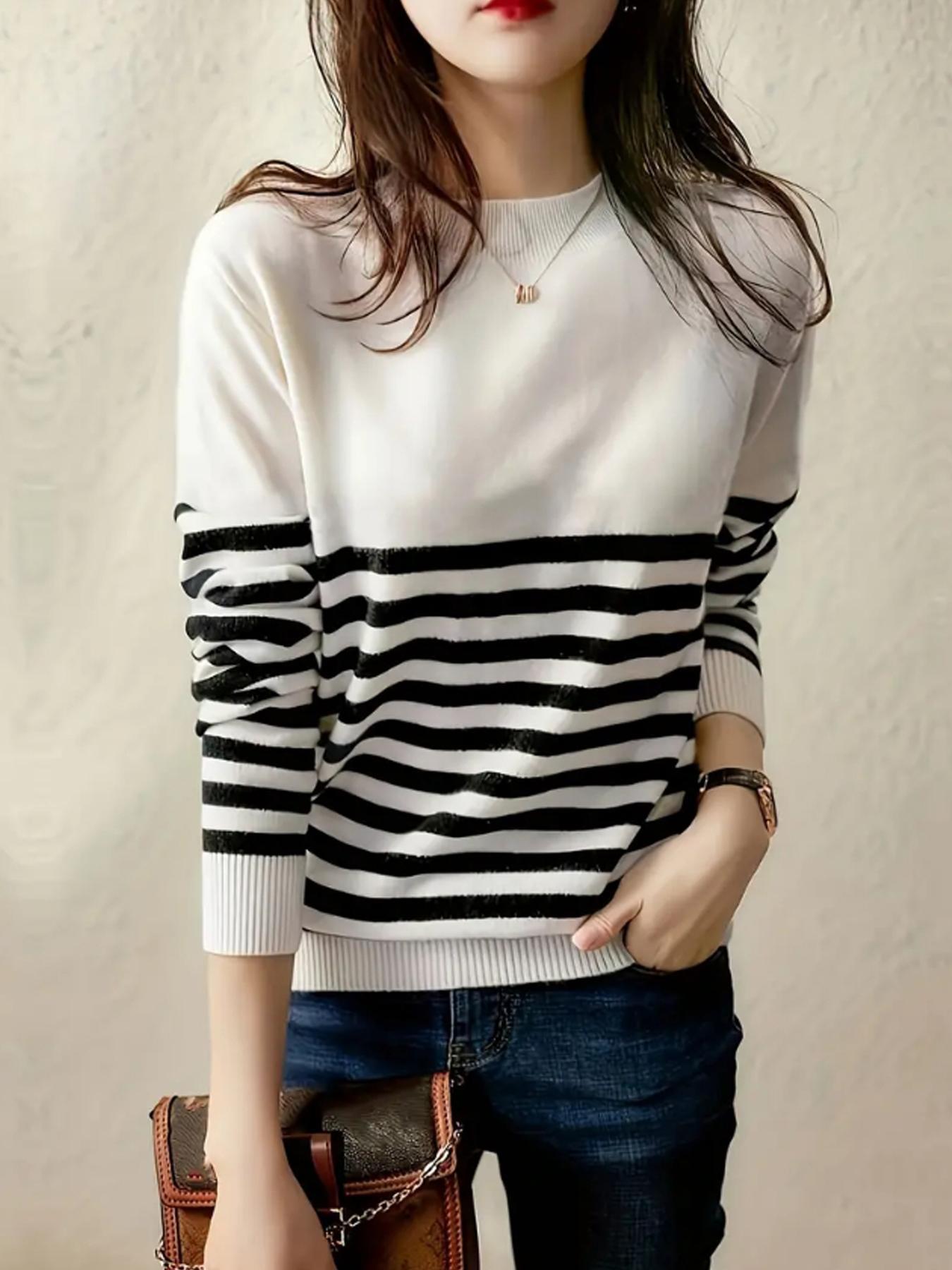 Damen gestreifter Pullover WW