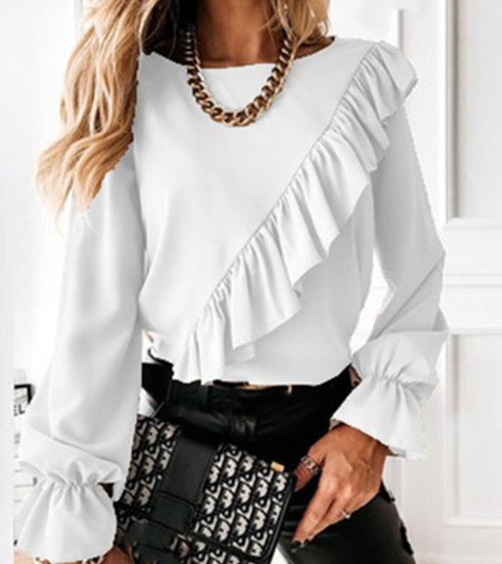 Damen Bluse mit voluminösen Rüschen WW