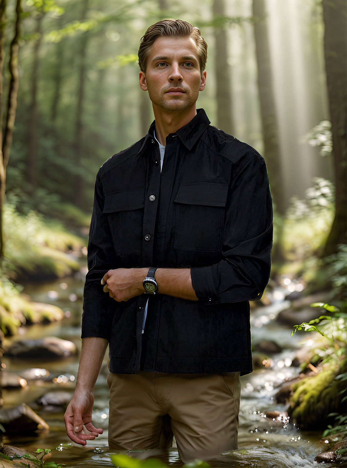 Herren Mehrzweck-Camp-Shirt mit praktischen Taschen und atmungsaktiven Eigenschaften WW