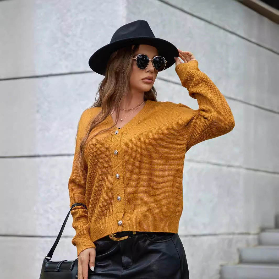 Damen Strickjacke mit Knopfdetails und strukturierter Oberfläche WW