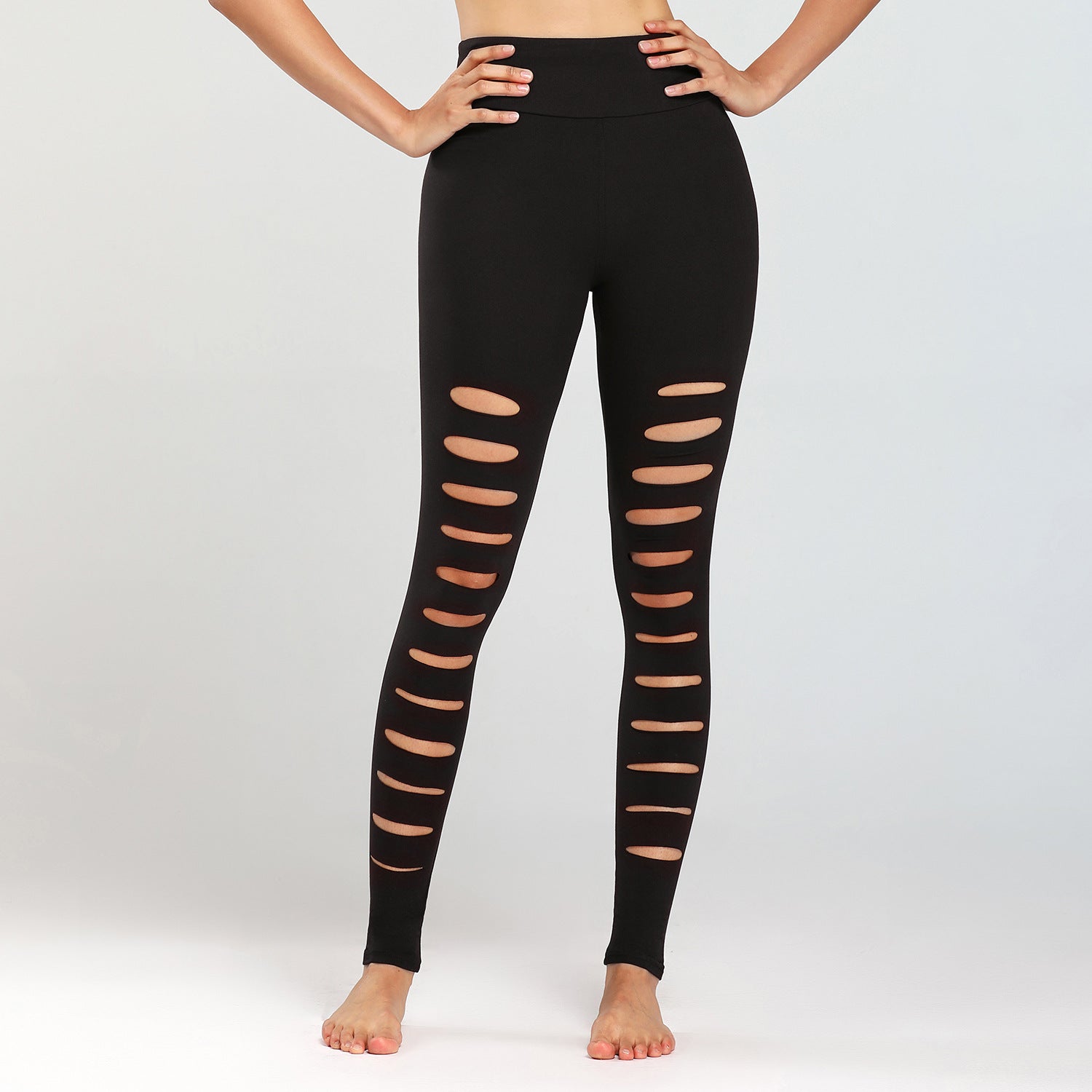 Damen Sport-Leggings mit aufregendem Cut-Out-Design und hohem Bund WW