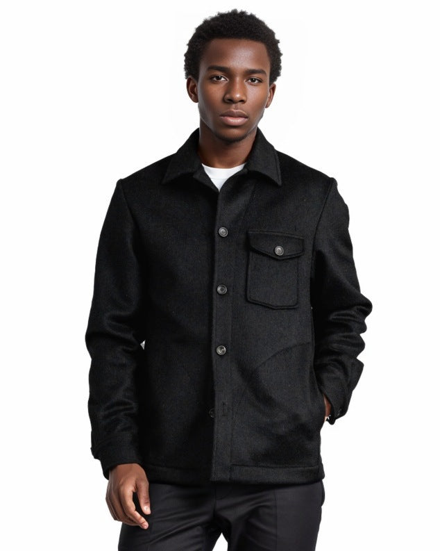 Herren Wolljacke im strukturierten Design mit praktischer Brusttasche WW