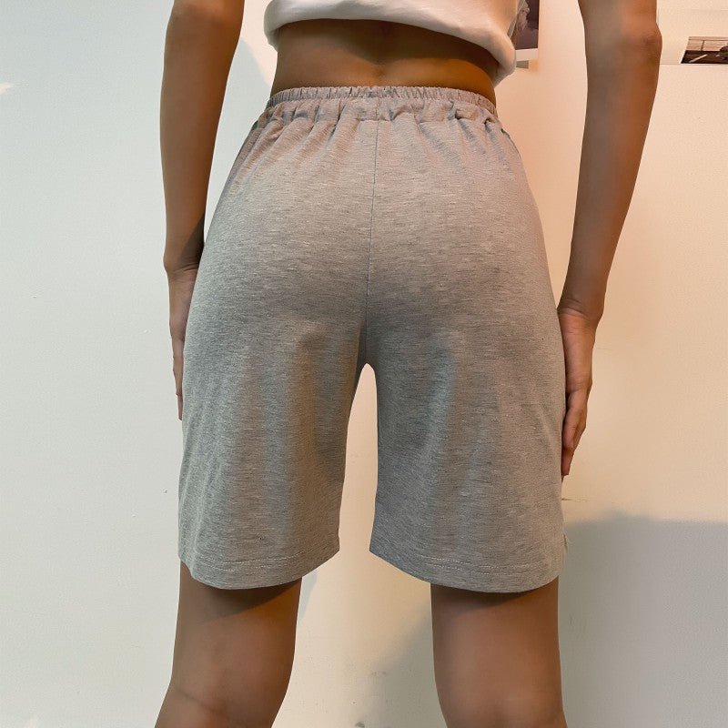 Damen bequeme Freizeit-Shorts mit elastischem Bund und sportlichen Kontrastnähten WW