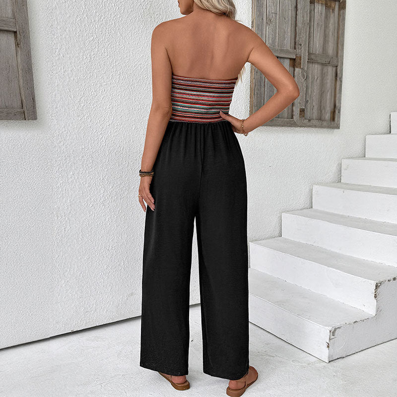 Damen Oberteillose Jumpsuit mit weitem Bein und praktischen Taschen WW