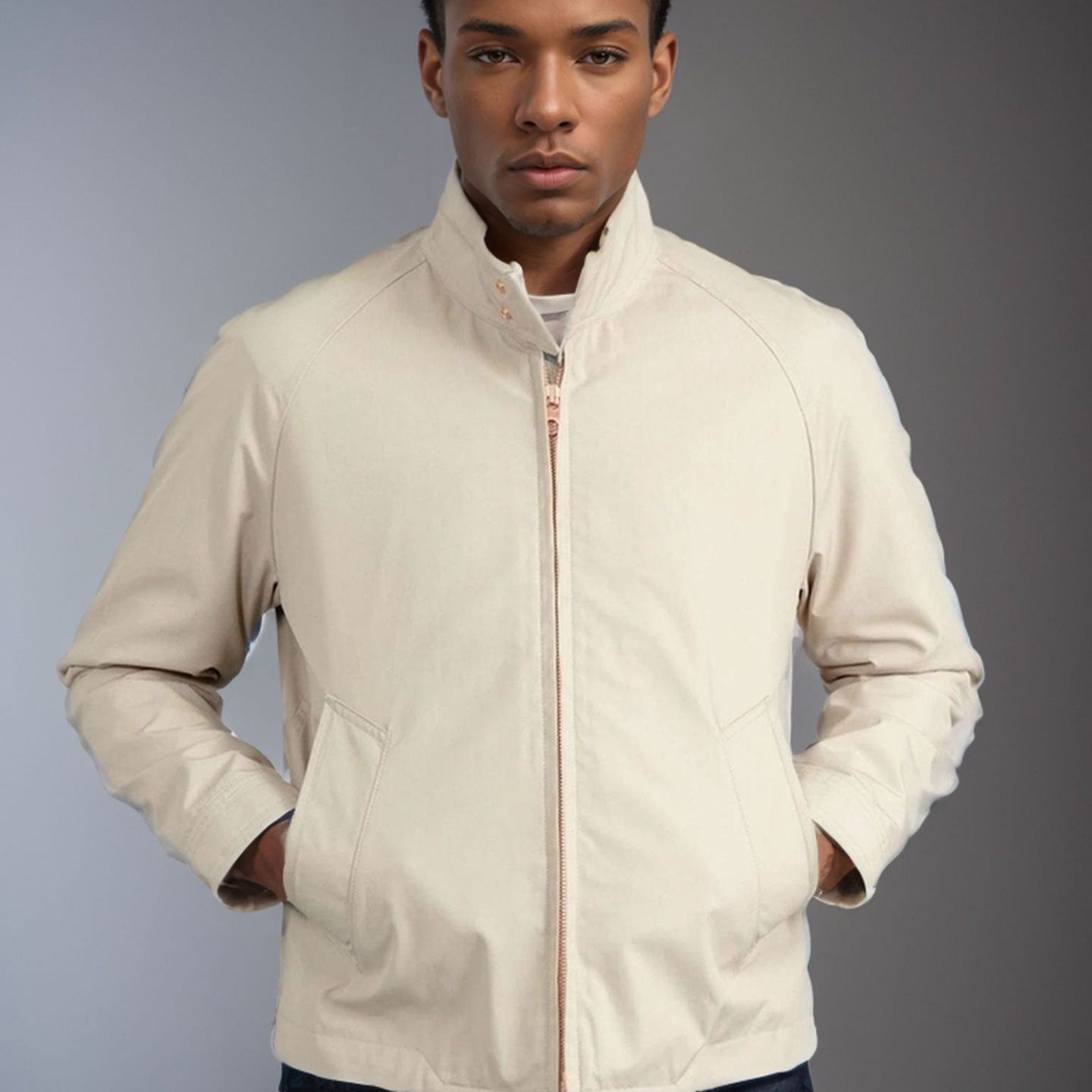 Herren elegante Steppjacke mit hohem Kragen und praktischen Taschen WW