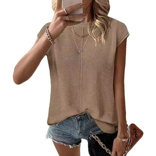 Damen Kurzarm Strickpullover WW