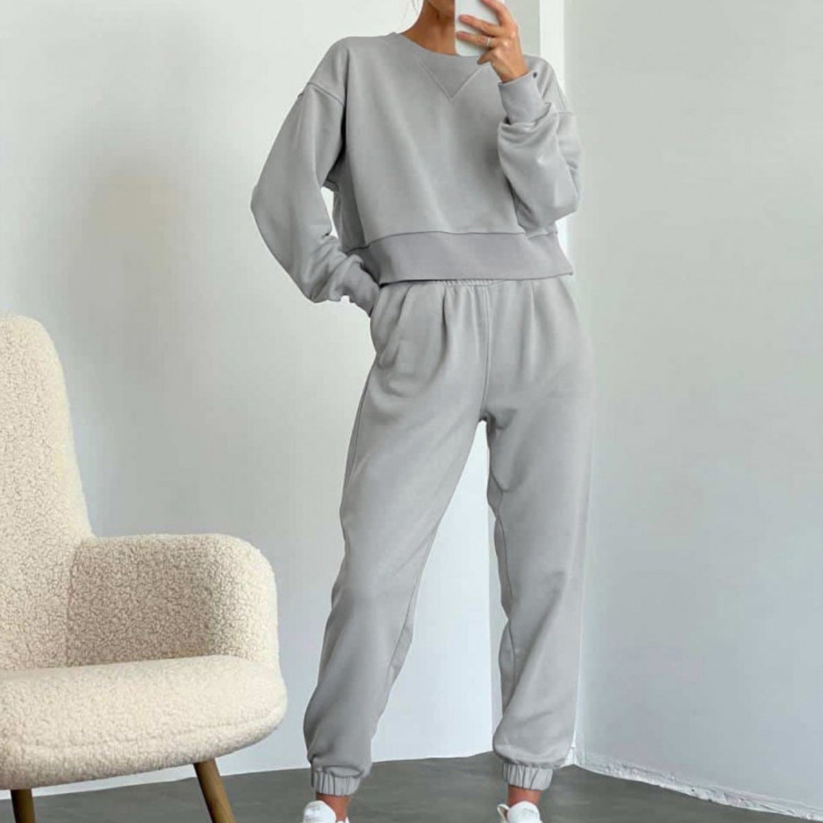 Damen sportliches Freizeit-Set mit hochflexiblem Bund und modernem Schnitt WW