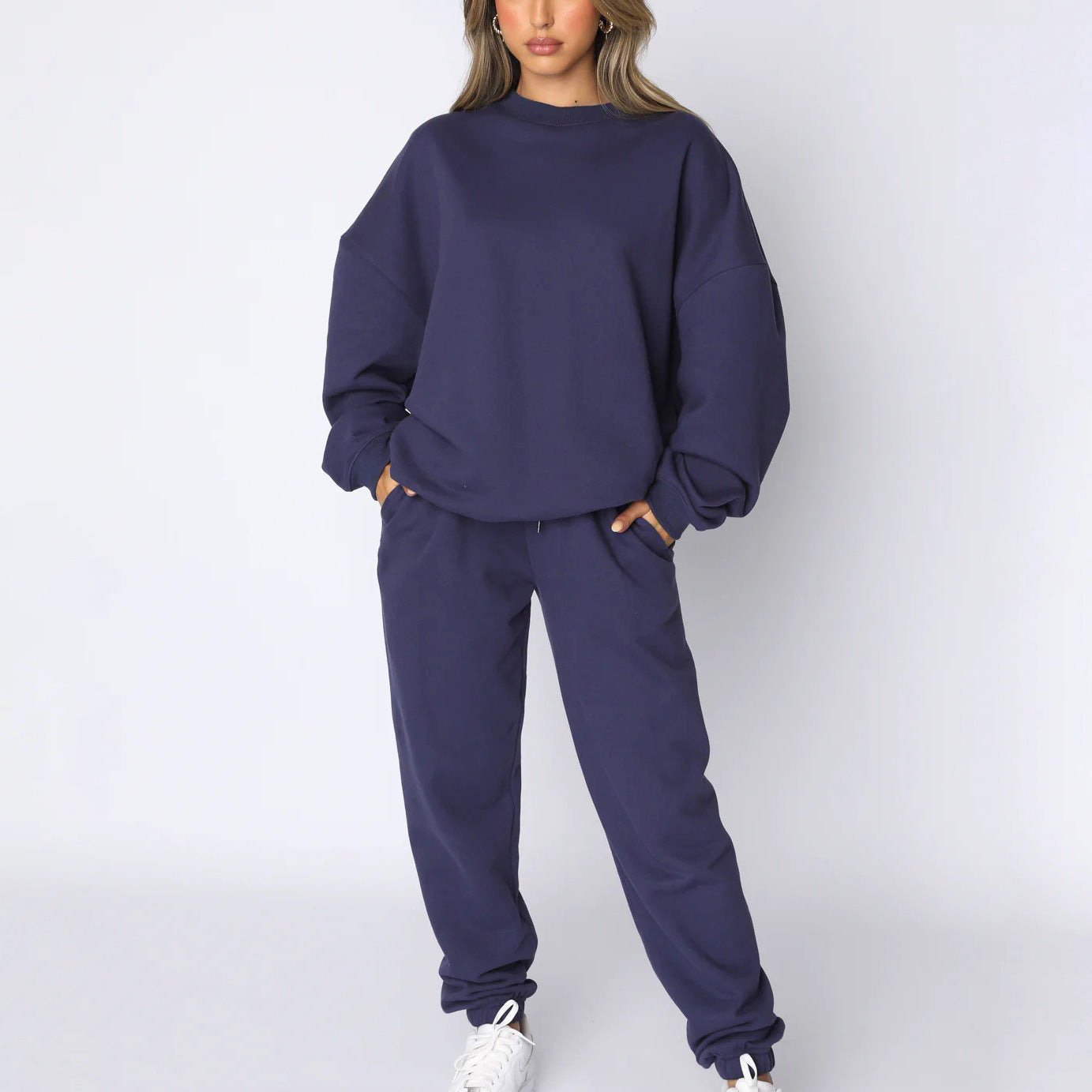 Damen angesagtes Oversized Loungewear-Set aus weichem Fleece WW