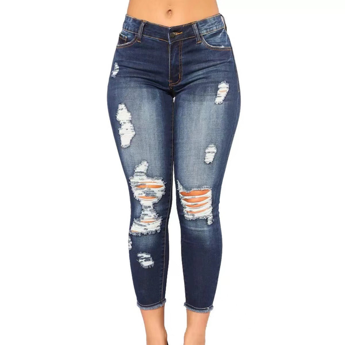 Damen Skinny Jeans mit modischen Destroyed-Details WW