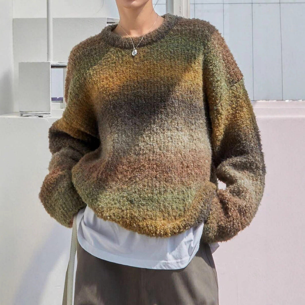 Damen Oversized Strickpullover mit modernem Farbverlauf und weichem Material WW