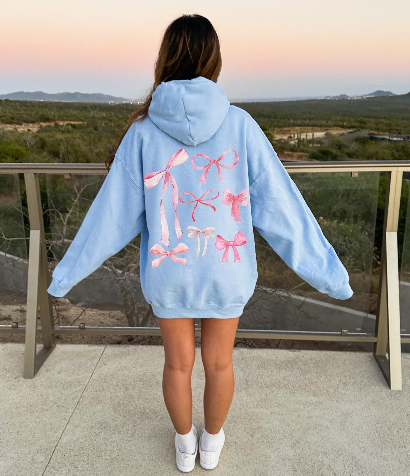 Damen Bequemer Oversized Hoodie mit verspieltem Schleifen-Design WW