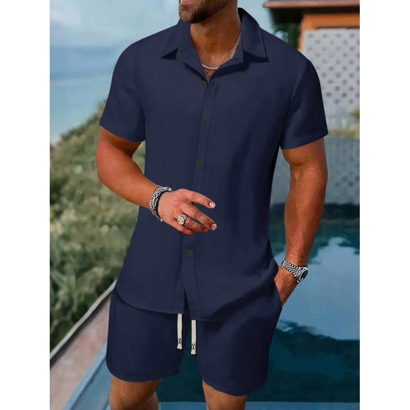 Herren lässiges Kurzarmhemd und Shorts Set WW