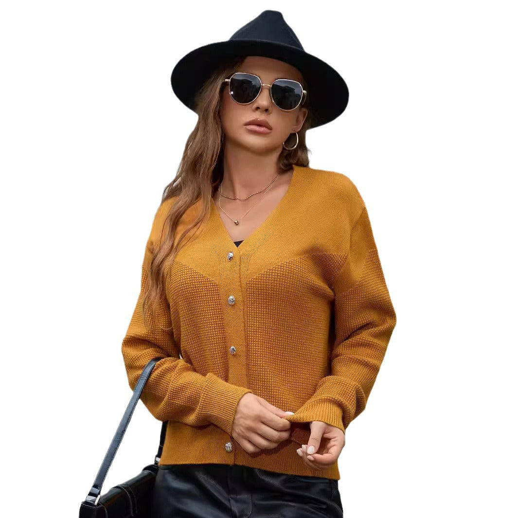 Damen Strickjacke mit Knopfdetails und strukturierter Oberfläche WW