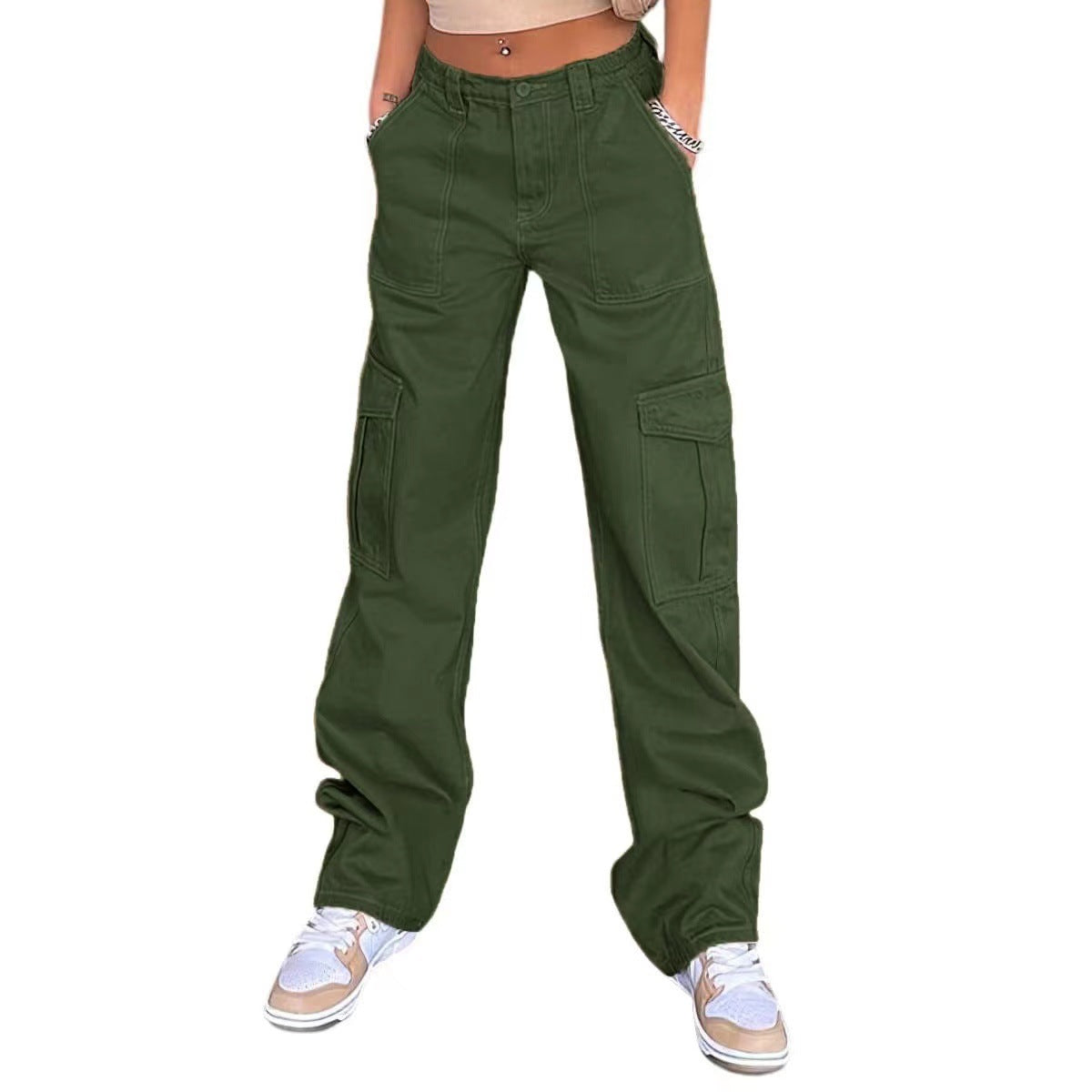 Damen Cargo-Hose mit praktischen Seitentaschen und weitem Schnitt WW