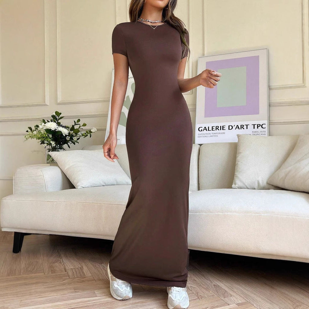 Damen Bodycon Maxi Kleid WW