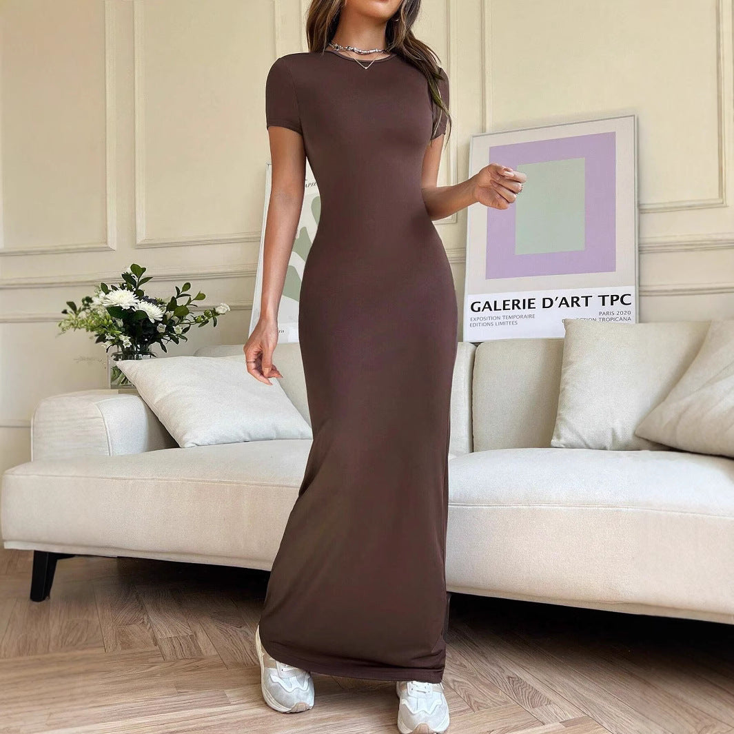 Damen Bodycon Maxi Kleid WW
