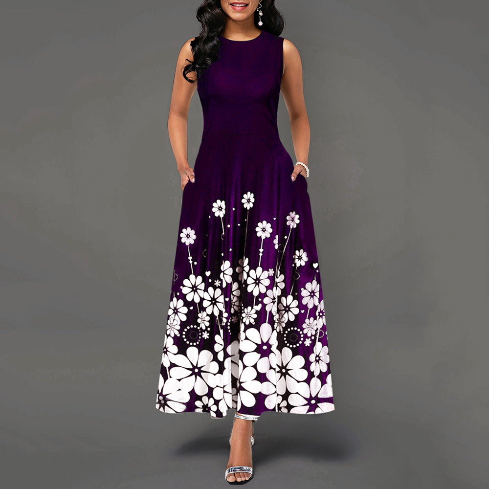 Damen Maxikleid mit elegantem Floralprint und praktischen Taschen WW