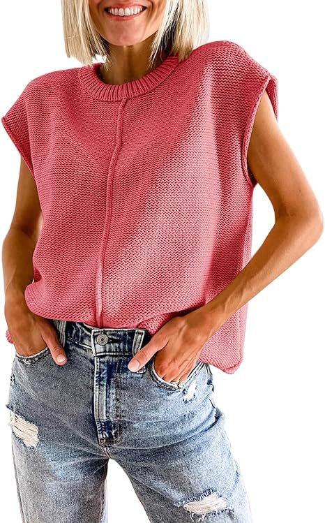 Damen lässiges Strickoberteil mit überschnittenen Schultern und strukturierter Textur WW