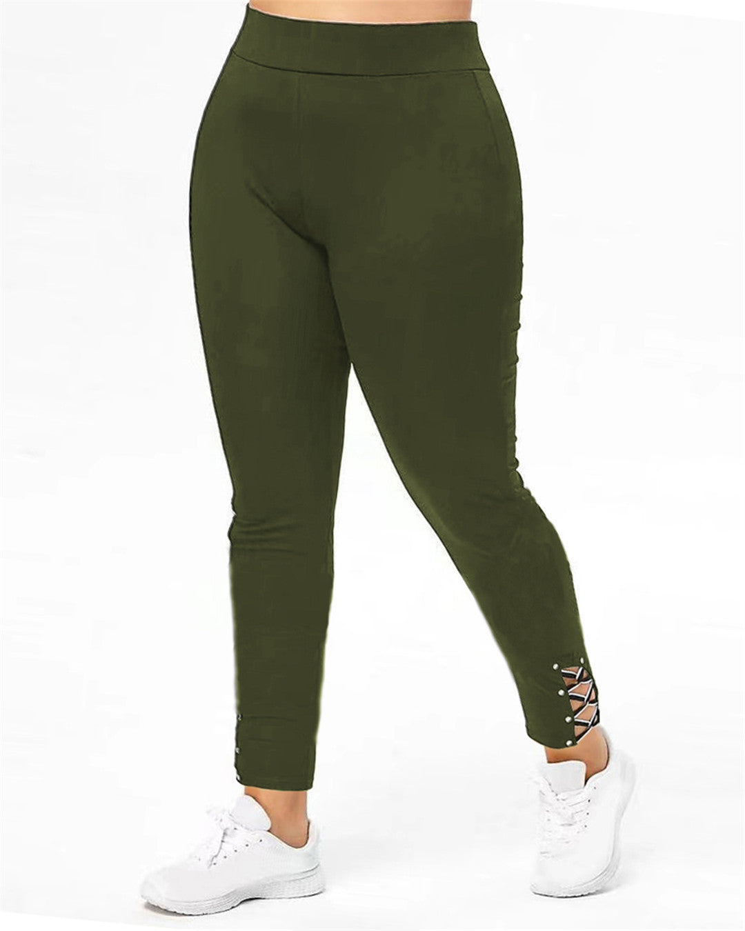 Damen Sportleggings mit dekorativen Schnürdetails WW